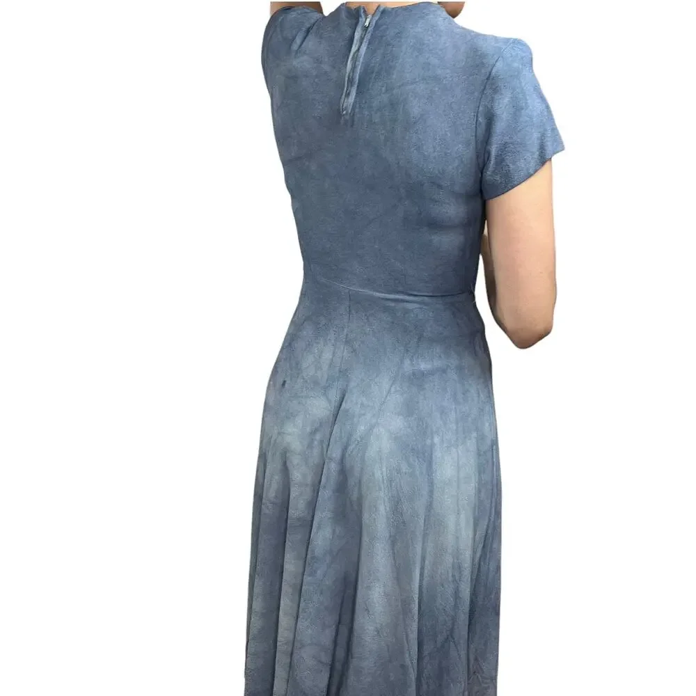 vintage 40's dress with cutouts blue‎ XS - Picture 9 of 9